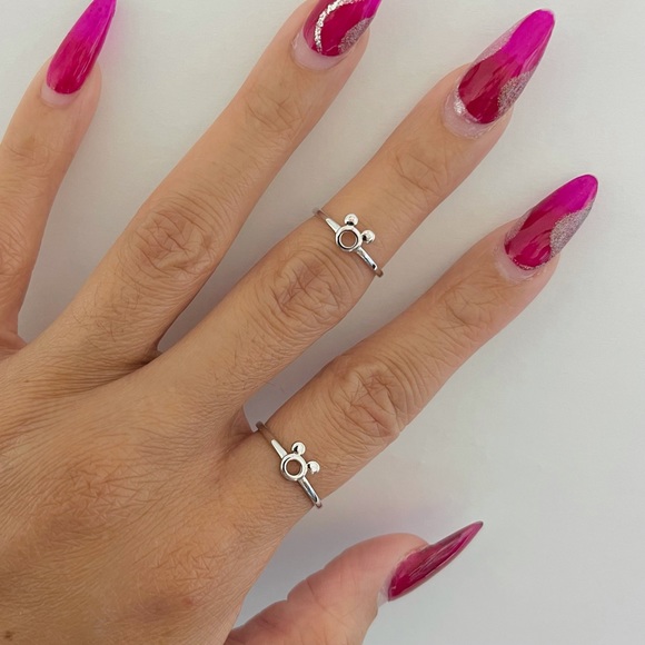 Sterling silver Mickey Mouse inspired ring, Mickey Mouse ring, Disney ring - Picture 3 of 11